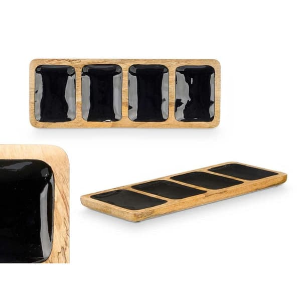Bricka med fack MALI-941 B Svart 46 x 3 x 17 cm (6 antal)
