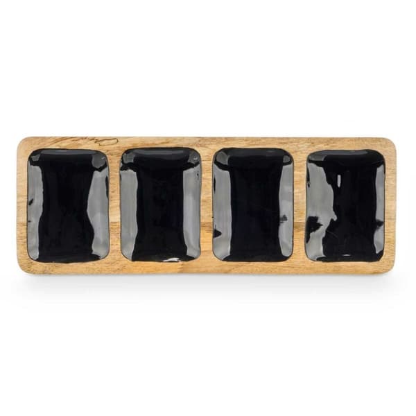 Bricka med fack MALI-941 B Svart 46 x 3 x 17 cm (6 antal)
