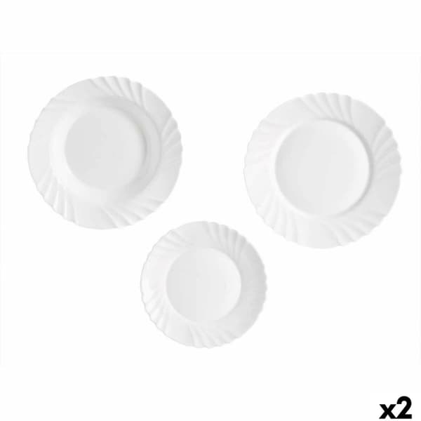 Servissats Vivalto F-LBP100-80-90 Vit Opalinglas (2 antal)