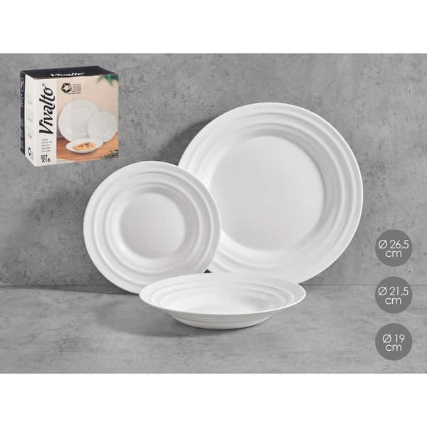 Servissats Vivalto F-LGCP105-75-85 Vit Opalinglas (2 antal)