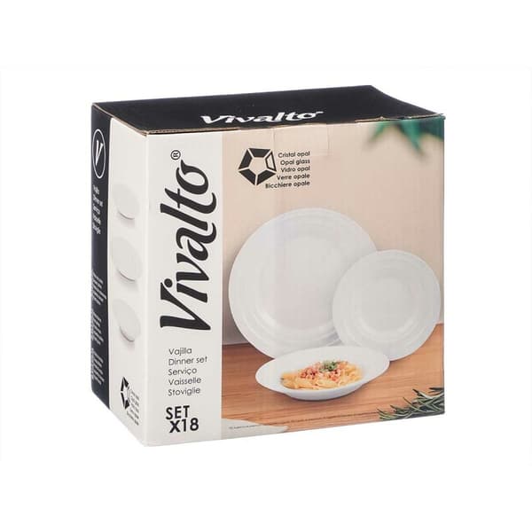 Servissats Vivalto F-LGCP105-75-85 Vit Opalinglas (2 antal)