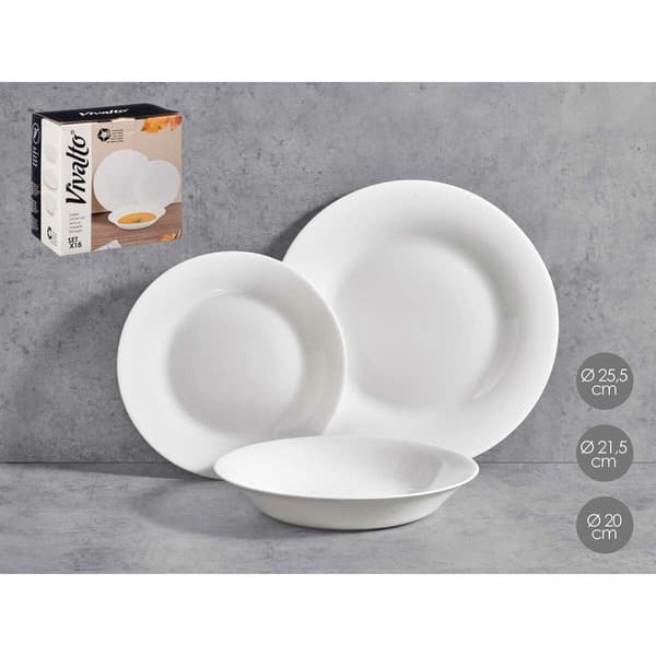 Servissats Vivalto F-LP100-80-85 Vit Opalinglas (2 antal)