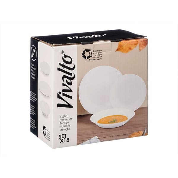 Servissats Vivalto F-LP100-80-85 Vit Opalinglas (2 antal)