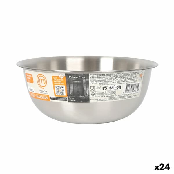 Skål MasterChef Rostfritt stål 1,2 L 19 x 7,5 cm (24 antal)