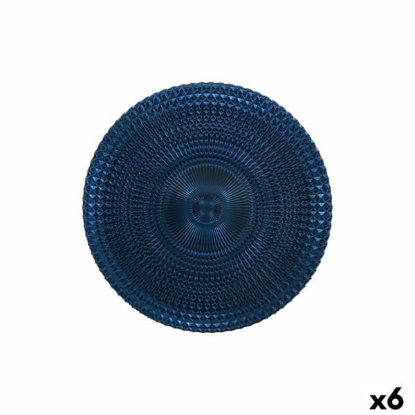 Platt skål Alfares Alfares Blå Glas Ø 31 cm (6 antal)