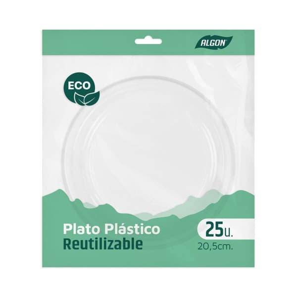 Tallriksset Algon Plast 20,5 cm 25 Delar (18 antal)