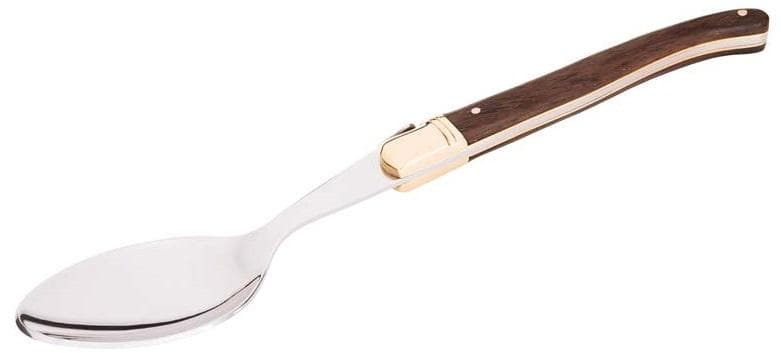 matskedssats 18,7 cm rostfritt stål/trä silver/guld/brun 7 delar