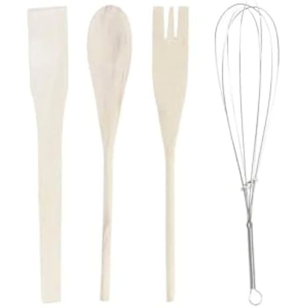 Köksredskapsset - DKD Home Decor - Standard - MDF trä - Vitt och rosa - Praktiskt och estetiskt
