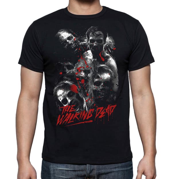 Walking dead stil T-shirt - Klassisk Zombie Horrror
