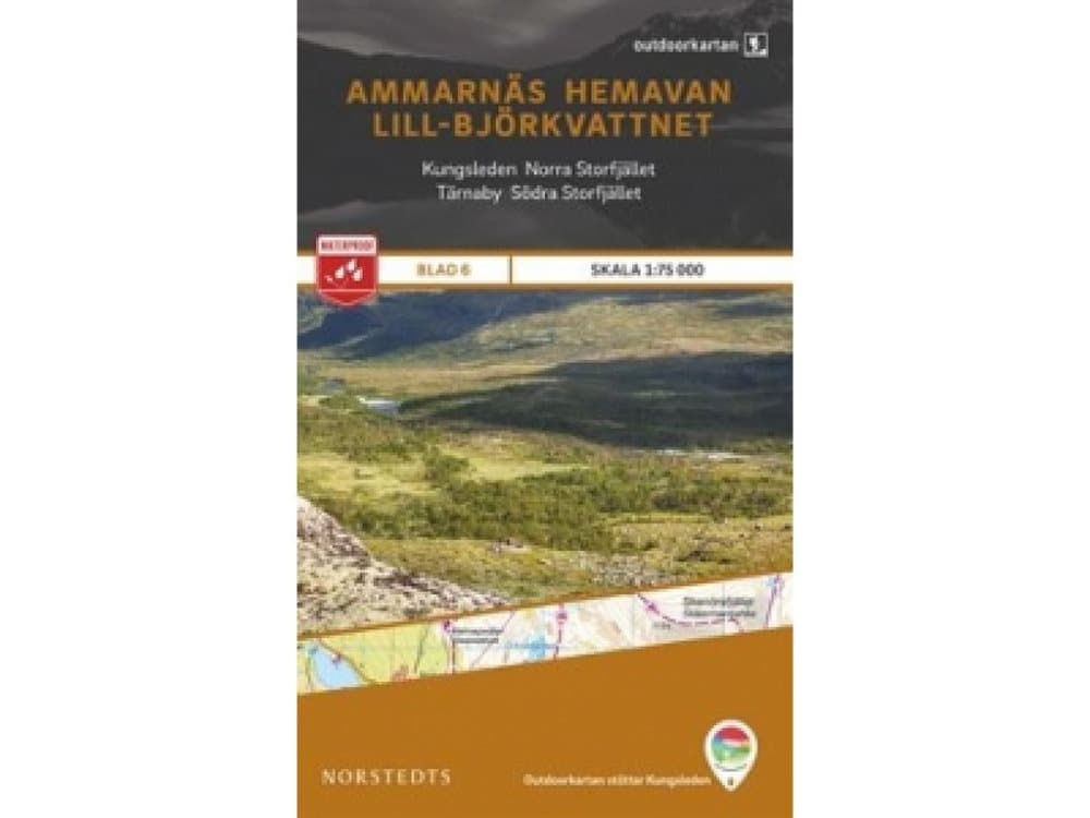 kartor, OUTDOORKARTAN Ammarnäs-Hemavan- Lill-Björkvattnet 1:75 000 Blad 6