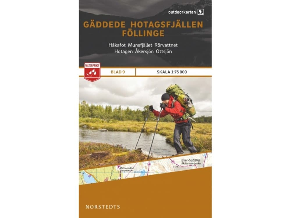 billiga kartor OUTDOORKARTAN Gäddede-Hotagsfjällen-Föllinge 1:75 000 Blad 9