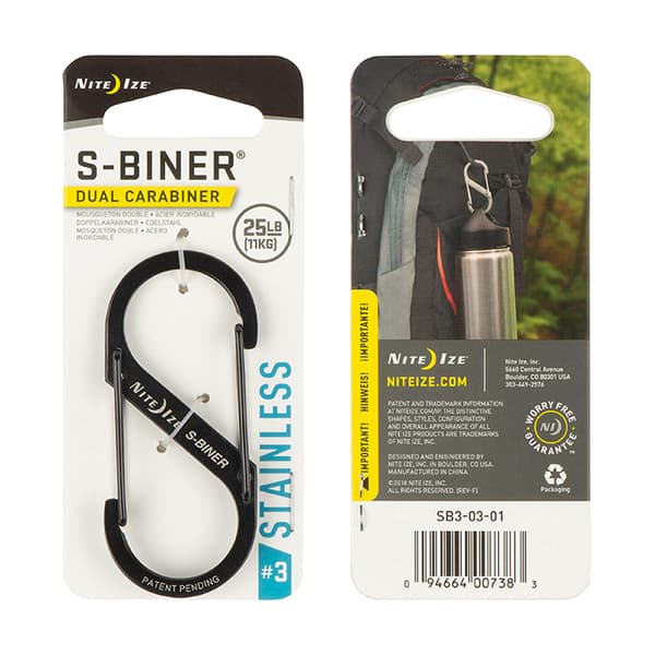 utrustningskarbin, karbin NITE IZE S-BINER DUALCARBINER #3 black