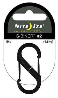 karbin nylon,  karbin plast,  NITE IZE S-BINER DUALCARBINER #2 black