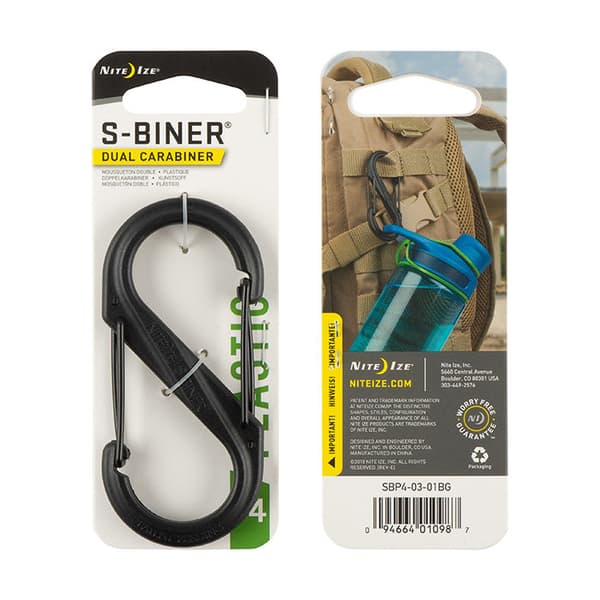 karbin plast, S-karbin plast, NITE IZE S-BINER DUALCARBINER #4 black
