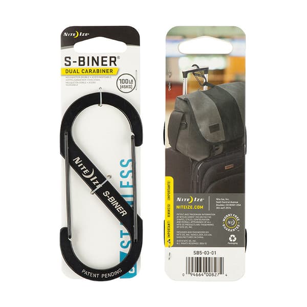 karbin, utrustningskarbin, S-karbin, NITE IZE S-BINER DUALCARBINER #5 black