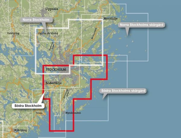 karta södra Stockholm, CALAZO Södra Stockholm 1:50.000 terrängkarta
