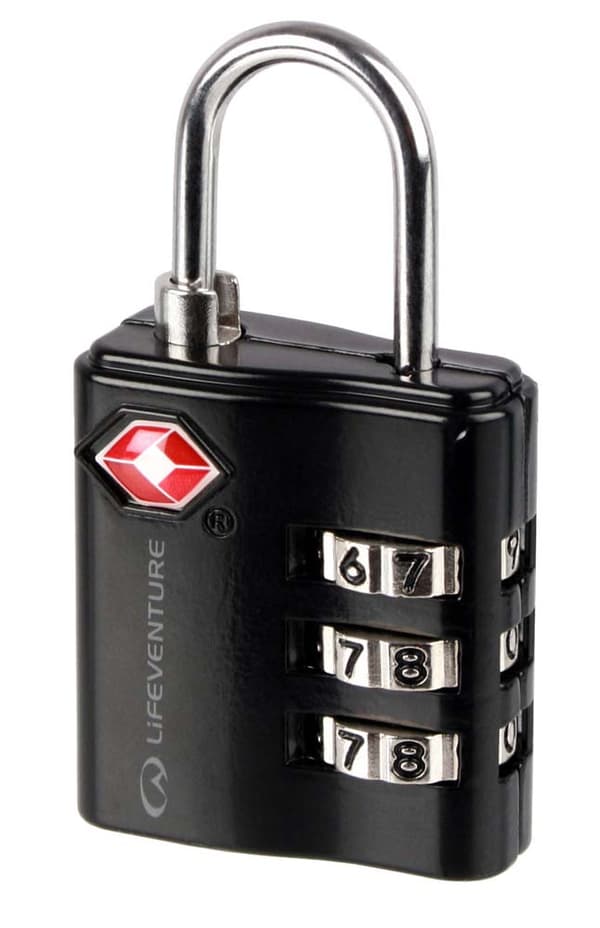 kodlås till väskor, LIFEVENTURE TSA COMBI LOCK BLACK