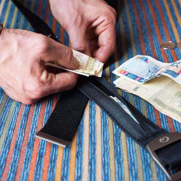 bälte med säkerhetsficka,  LIFEVENTURE MONEY BELT SVART, LV71135