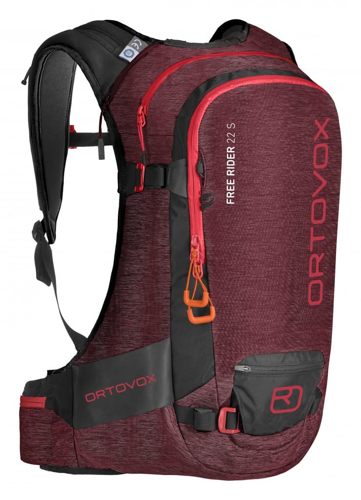 ORTOVOX FREERIDER 22 S Dark Blood Blend, Skidryggsäck inbyggt ryggskydd, 46735