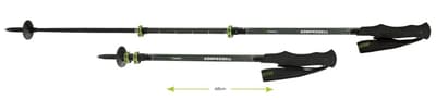 trekkingsstavar carbon, KOMPERDELL C3 CARBON POWERLOCK, seniorlängd 105-140 cm