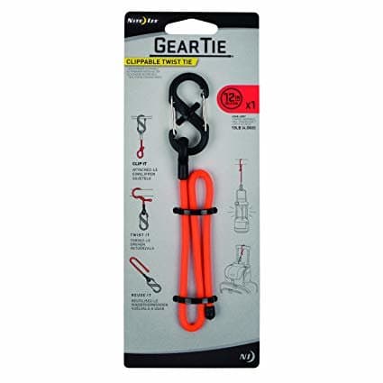 NITE IZE GEAR TIE CLIPPABKLE TWIST TIE 12" , gummerad böjbar vajer med s-karbin