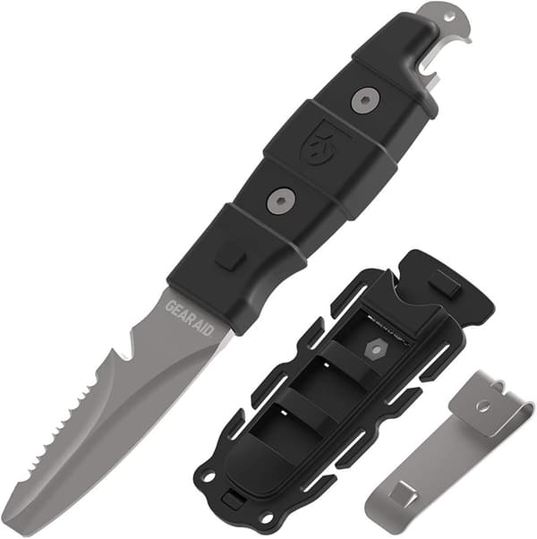 GEAR AID AKUA PADDLE/ DIVE KNIFE black, säkerhetskniv vattensport, dykarkniv