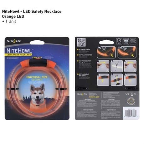 NITE IZE NITEHOWL LED SAFTY NECKLACE, hundhalsband med ledbelysning