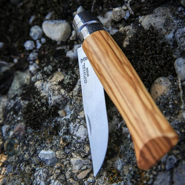 OPINEL LUXURY OLIVE NO8 STEINLESS , fällkniv Opinel olivträ