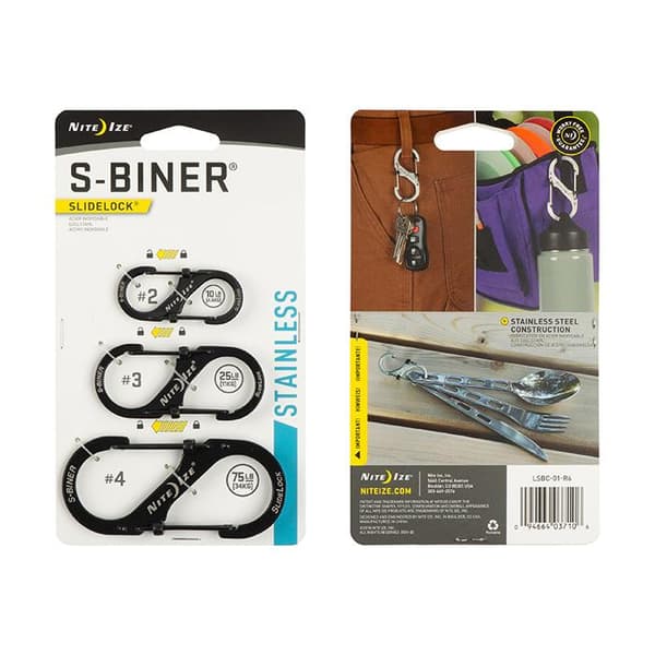 NITE IZE S-BINER SLIDELOCK DUALCARBINER 3-PACK STÅL, låsbara utrustningskarbiner