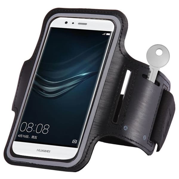 Løbearmbånd, armbånd til telefon, smartphone 6 tommer, sort