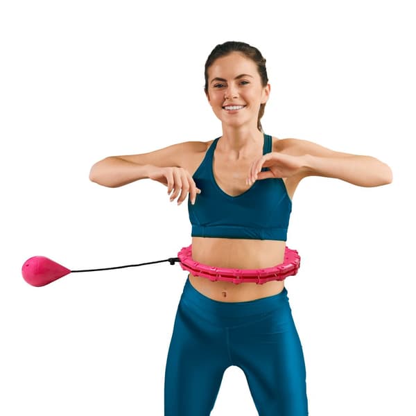 Smart Hula Hop slankehjul med nitter og vægt, 50 cm, pink, REBEL ACTIVE