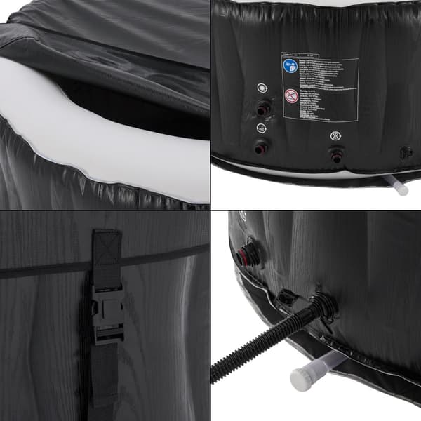 Uppblåsbart spabad Carbone Ø165x70 cm svart vit [pro.tec]