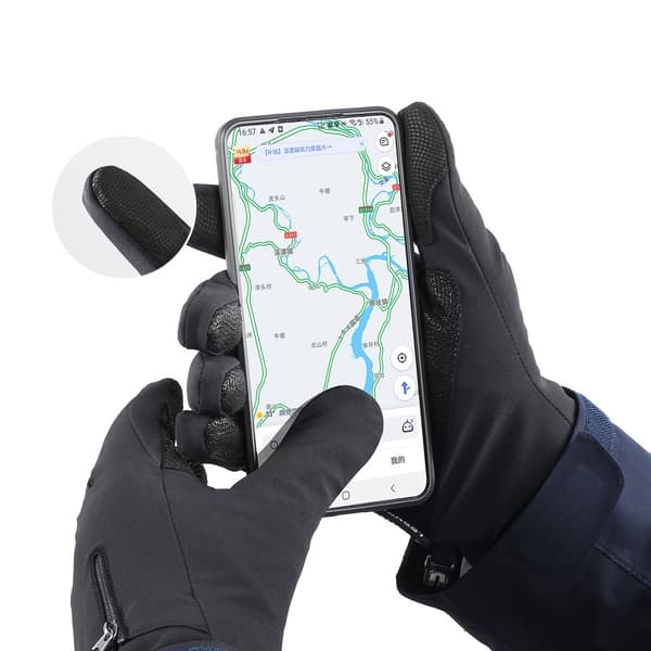 Vinterhandskar för telefonen, sport, utomhus, skidåkning, cykel, jogging, storlekar. XL svart