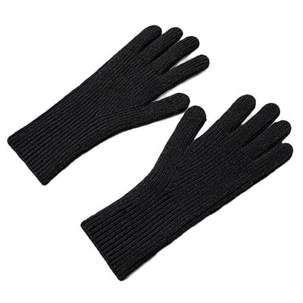 Stickade telefonhandskar med utskärningar för fingrar, unisex, svart