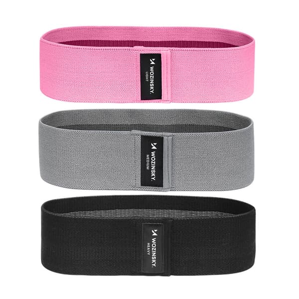 Material motståndsband träningsband miniband yoga fitness crossfit SET med 3 st