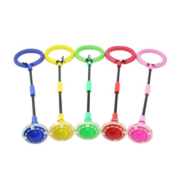 Hula hoop, hopfällbart benhopprep för barn, med LED-dioder, blå