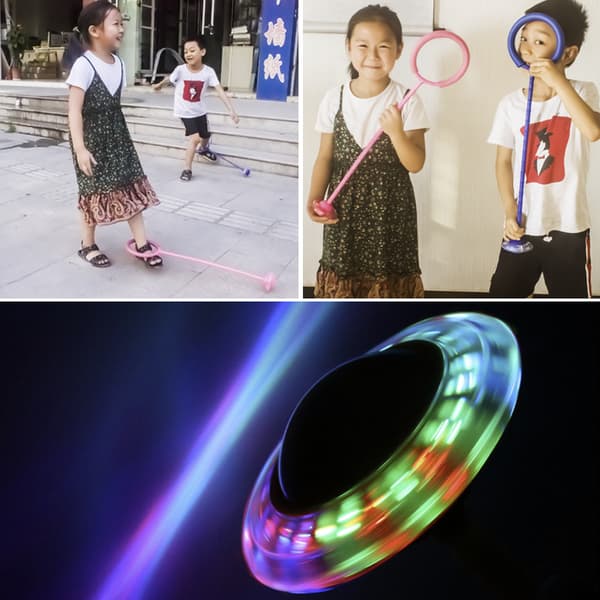 Hula hoop benhopprep för barn med LED-dioder, grön