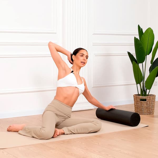 Massagerulle, rulle 15x45cm, svart, EPP-material, REBEL ACTIVE