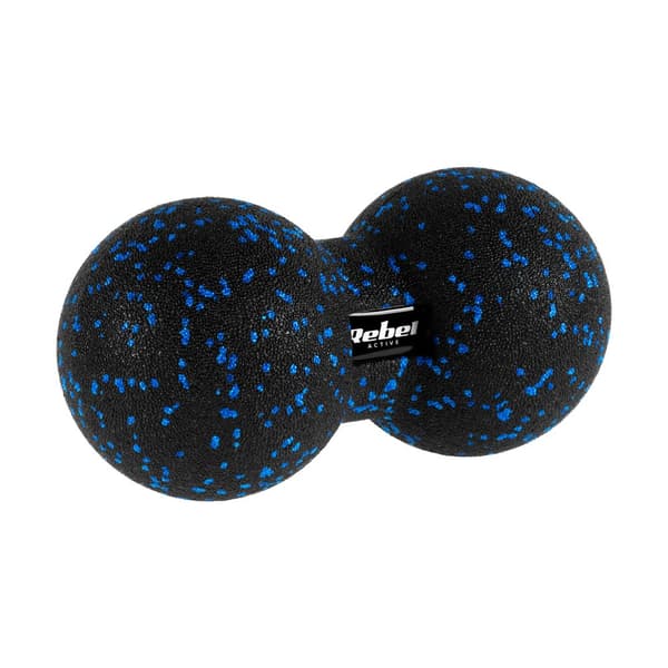Massagerullesæt, minirulle, 2 bolde, 2 duobolde, 6 elementer, sort og blå, EPP materiale, REBEL ACTIVE
