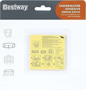 Bestway 62091 självhäftande reparationslappset, 6,5 x 6,5 10 stycken