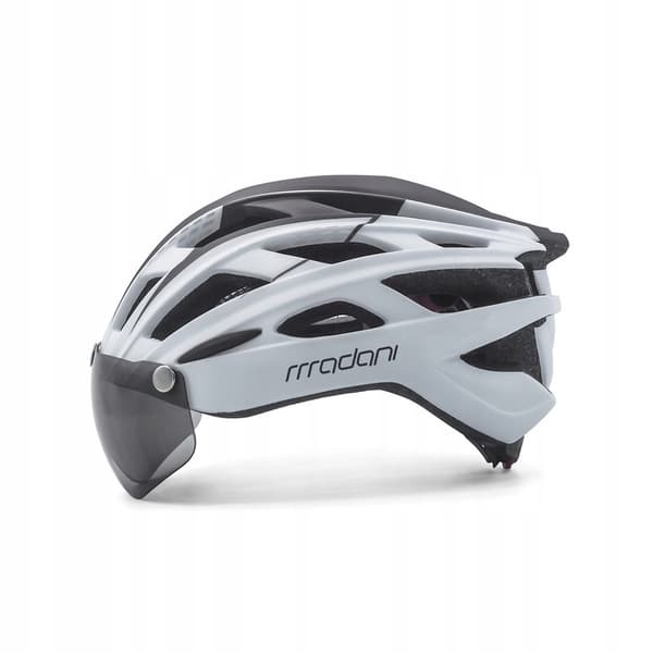 Cykelhjelm hvid justerbar hjelm med visir Madani 57-61 cm