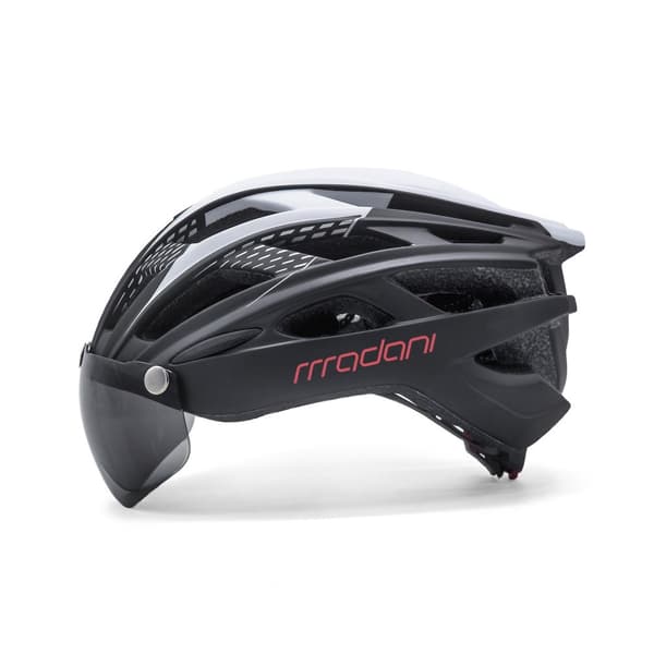 SORT CYKELHJELM JUSTERBAR HJELM MED VISIR MADANI 57-61 CM