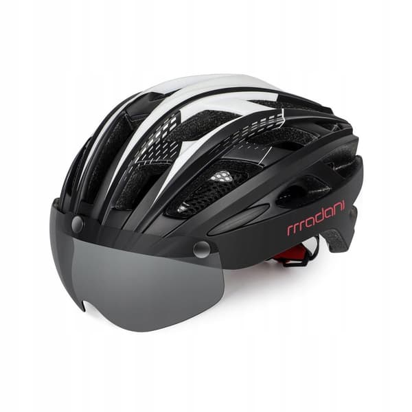 SORT CYKELHJELM JUSTERBAR HJELM MED VISIR MADANI 57-61 CM
