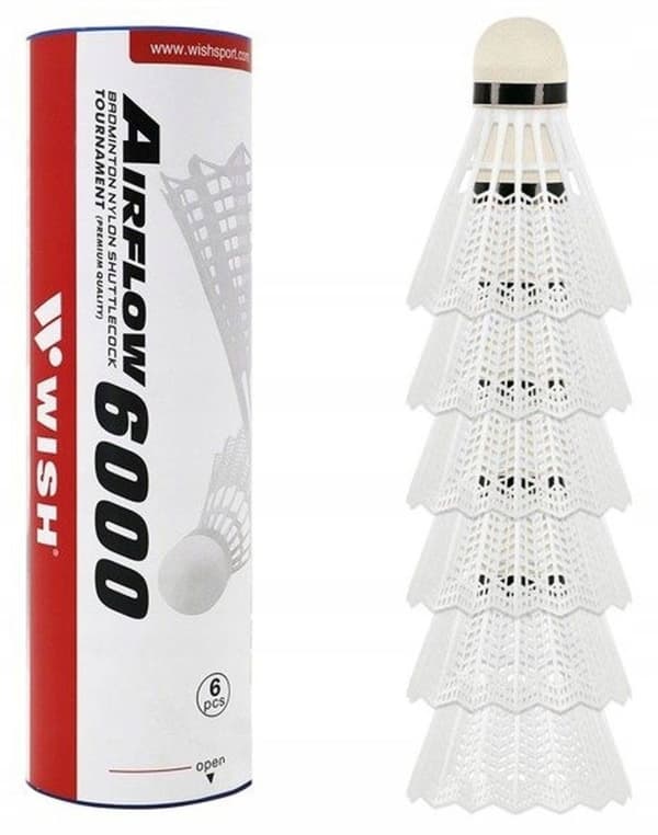 Badmintonbollar i nylon Wish S-320, 6 delar