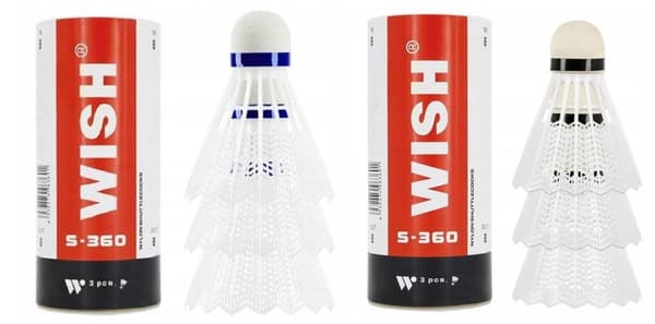Badmintonbollar i nylon, S-360 Wish, 3 delar