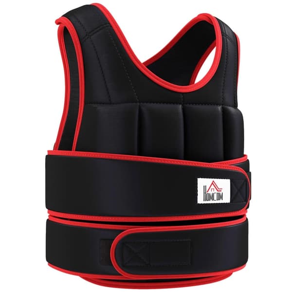 Vægtvest, 20 kg, 60x50 cm, Sort+Rød