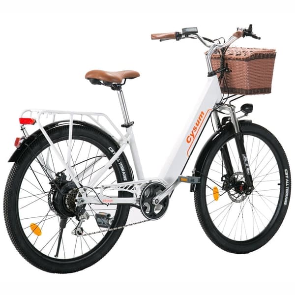 Cysum Cityrun-26" sähköpyörä aikuisille 250 W miesten sähköpyörä 36 V 10 Ah akulla, 26 tuuman kaupunkirenkaalla ja naisten sähköpyörällä