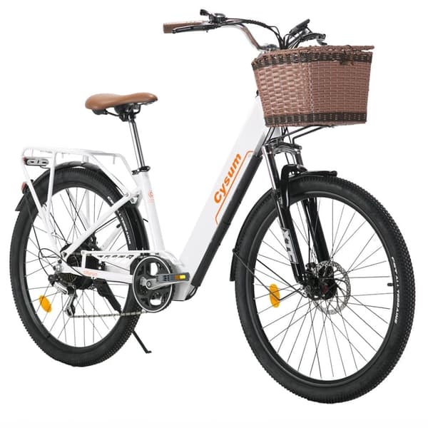 Cysum Cityrun-26" sähköpyörä aikuisille 250 W miesten sähköpyörä 36 V 10 Ah akulla, 26 tuuman kaupunkirenkaalla ja naisten sähköpyörällä
