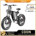 Miniatyrbild 1 av 11: GUNAI MX25 Elcykel för vuxna 1000W El-Mountainbike för män 48V 25AH Batteri 20*4 tum breda däck Elcykel för män
