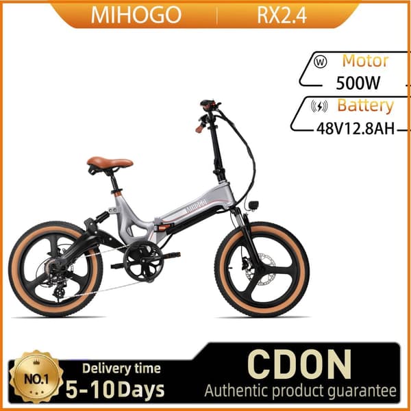 MIHOGO RX2.4 sähköpyörä aikuisille 500W48V12.8Ah öljylevyjarrut sähköpyörä 20" renkaat taittuva sähköpyörä